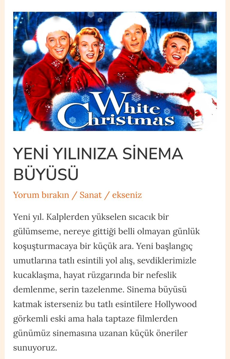 Yeni yıla mutlu başlamak için seçtiğimiz filmler Eksenizde
YENİ YILINIZA SİNEMA BÜYÜSÜ  share.google/W5uCt884AyjjG0…
#YeniYıl #yeniyılfilm #mutluyıllar #noelfilm #HappyNewYear2026
