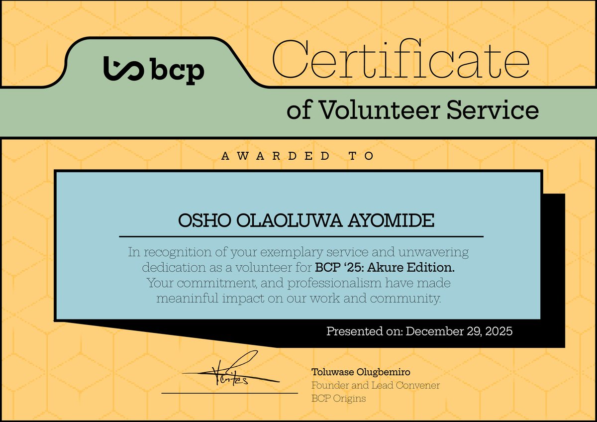 Wonderful way to end the year. Thank you <a href="/ToluOlugbemiro/">Bābālówá — An Absolute Force of Nature</a> <a href="/BCP_Akure/">BCP Akure</a>