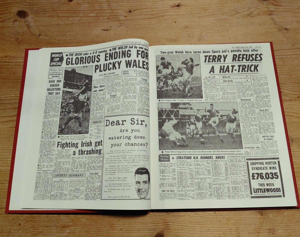 oldwelshpins's tweet photo. A Football History of Wales Told Through Newspaper Headlines From 1920.

The first item I've given away as a gift from the collection, now wishing I hadn't 🤣 

This is an excellent read covering the many lows, along with the highs over the last 100 years.

#oldwelshpin https://t.co/wjuA6kSQyd