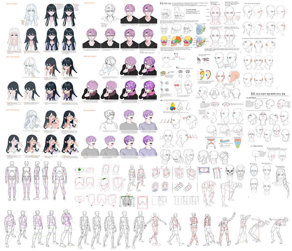 하반기 #책떼기 _도서관에서 빌린 책이나 원서는 페이지 그대로 그림(복습용/번역용) 튜토리얼은 이어서 그려야해서  그린거 복사해서 그렸지만 다른 중복 그림들은 매번 새로 그렸음 
#Study