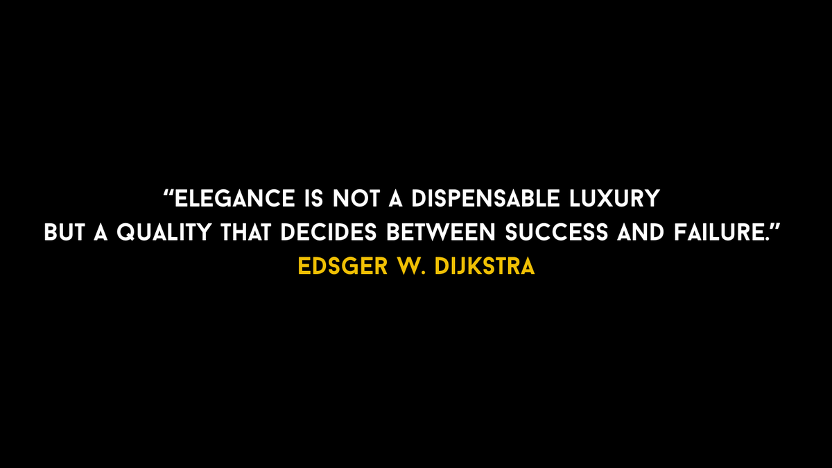 shokunin_dev's tweet photo. "Elegance is not a dispensable luxury but a quality that decides between success and failure." Edsger W. Dijkstra
💻🎨 #SharedQualities #Dijkstra #CodingIsArt https://t.co/hGVtPBM5MJ