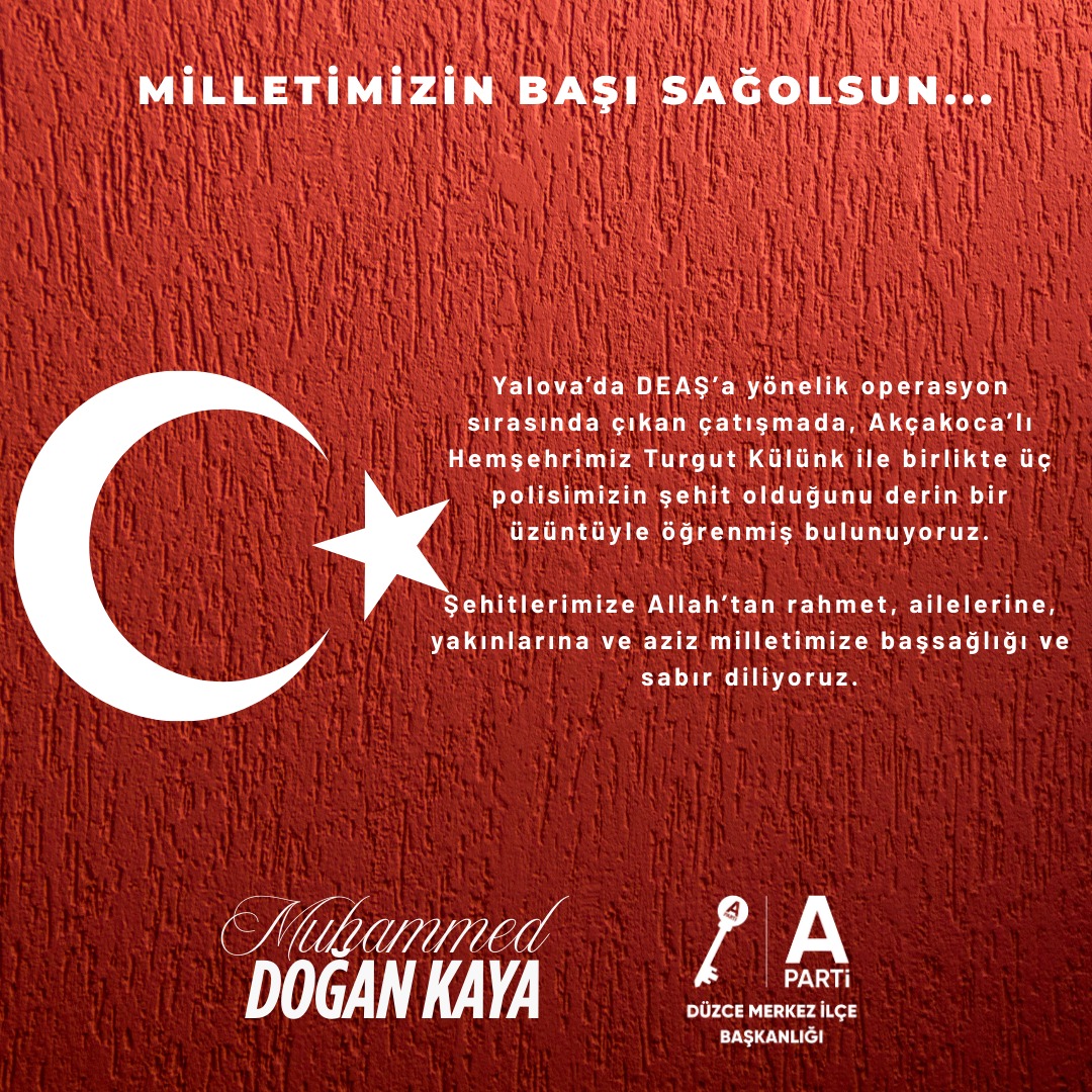 Aziz milletimizin başı sağolsun.