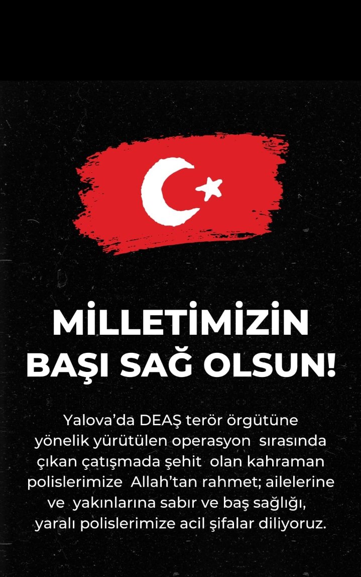 Terörün her türlüsüne lanet olsun

#Yalova