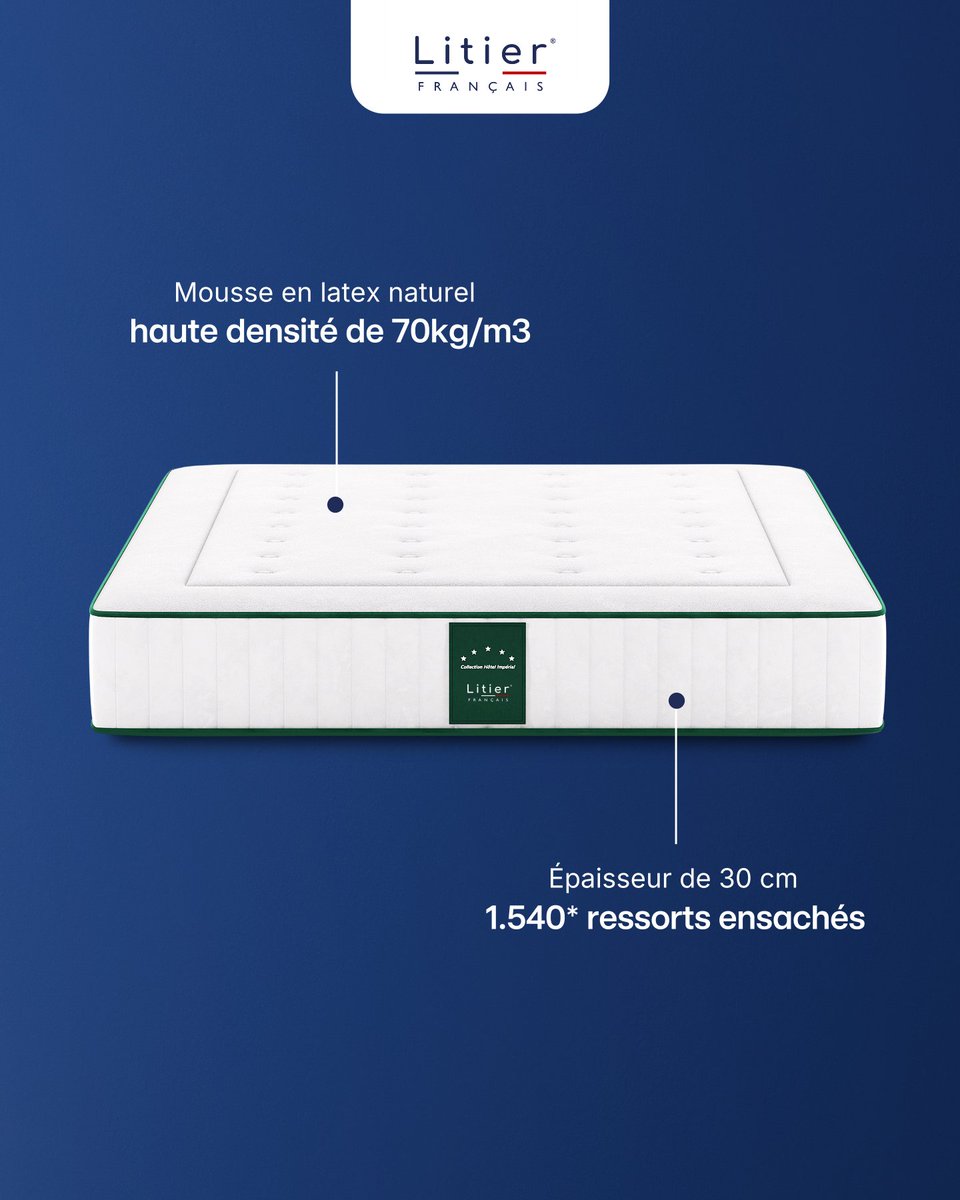 Commencer l'année 2026 du bon pied, ou du bon sommeil 😏 C'est la garantie de nos matelas. Et si vous preniez la décision de mieux dormir ? 

Matelas Hôtel Impérial Nature 🌿

Pour le découvrir ▶️ litierfrancais.com/matelas/112-18…

Préparez-vous à mieux dormir 🌙

#litierfrancais #matelas