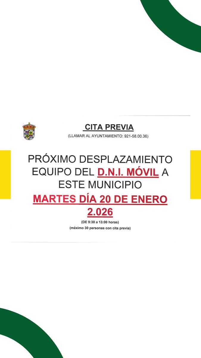 👉 Próximo desplazamiento del equipo del DNIe a esta localidad