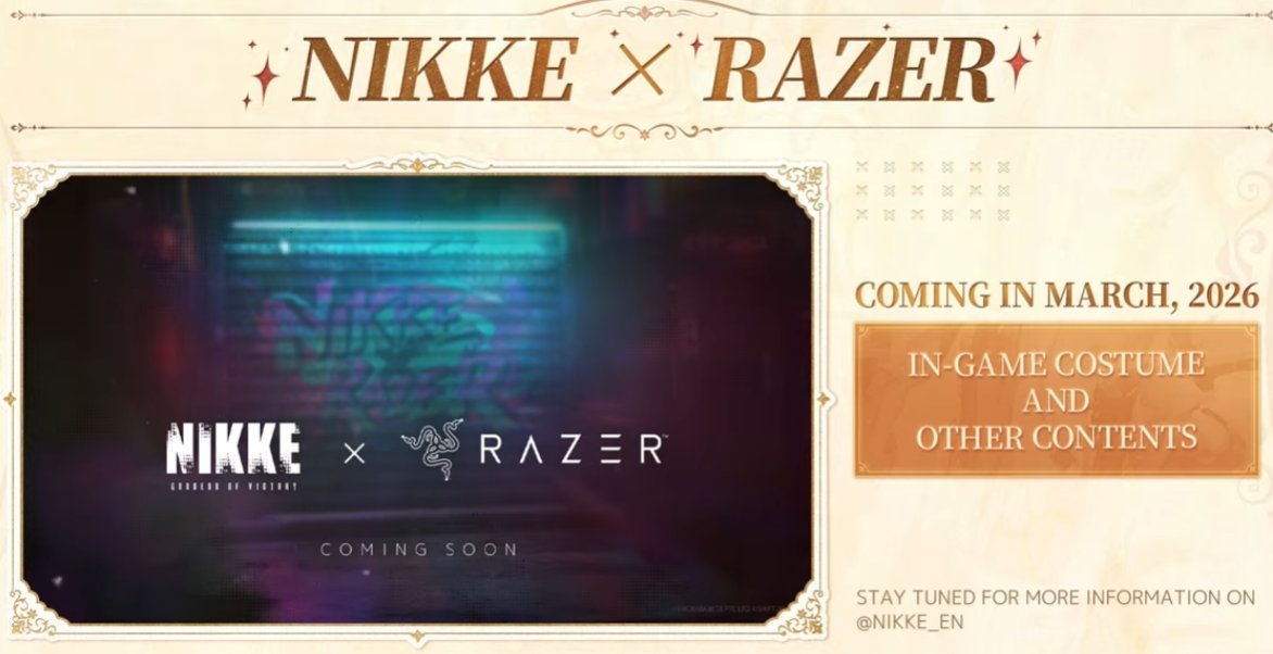 Venosider's tweet image. HOLY FUCK, its been so long I had in-game costume collab with peripherals for the game I played. #Razer #NIKKE #NIKKE2025BestMoments