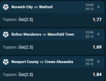 birkuponist's tweet photo. Kuponist Günün Kuponu 👉5.50

Norwich City - Watford 2.5Üst
Bolton Wanderers - Mansfield Town 2.5Üst
Newport Country-Crewe Alexandra 2.5Üst

Telegram 👉https://t.co/IDnPg7RS5e

#bet #bahis #bonus #freebet #freespin #denemebonusu #denemebonusuverensiteler https://t.co/Q217djBXxS