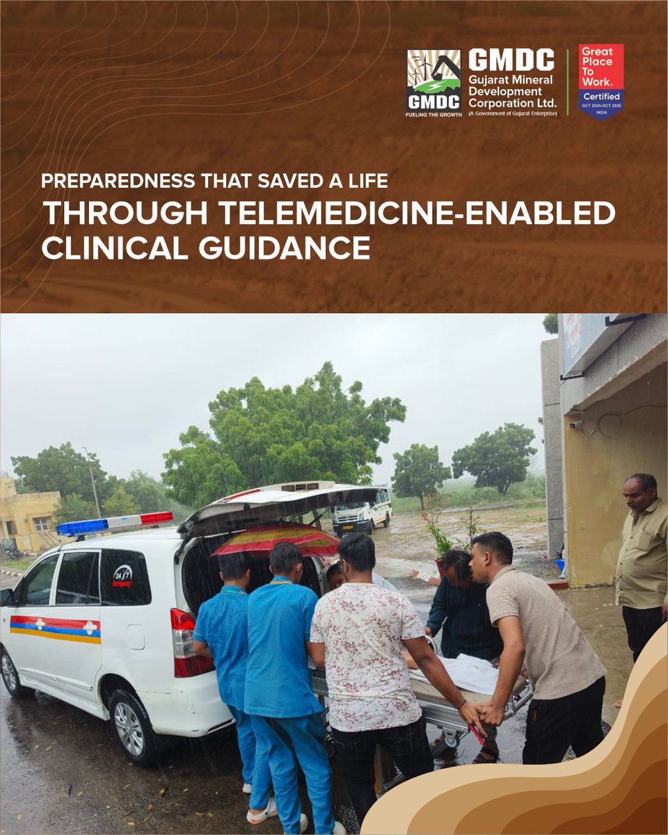 OfficialGMDC's tweet photo. Through telemedicine support and quick evacuation, Apollo Hospital at ATPS stabilised a cardiac patient and ensured timely transfer to Bhuj.
#GMDC #ATPS #ApolloHospitals #Telemedicine #HealthcareInnovation https://t.co/ImKCQeFnna