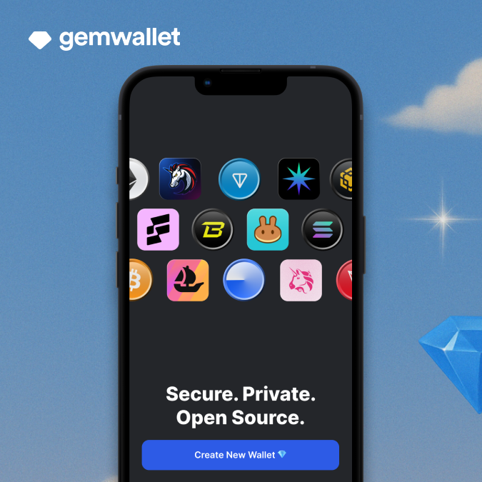 GemWallet's tweet photo. Secure crypto wallet for Bitcoin, Ethereum, USDC, and 100+ blockchains! Built-in native swaps. Trade privately.