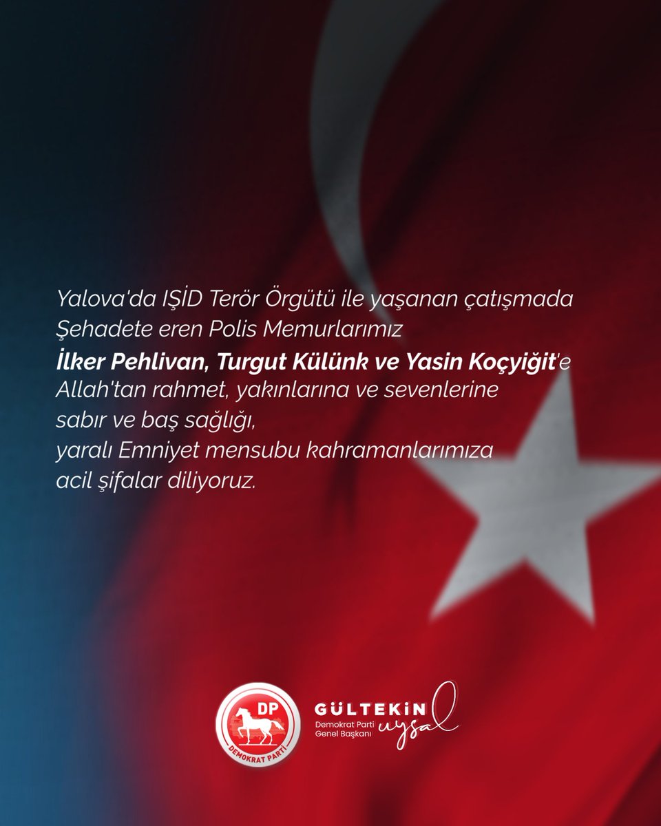 IŞİD'li teröristlerle girdikleri çatışmada şehit olan Polislerimize Allah'tan rahmet, yaralı Emniyet Müdürlüğü Personellerimize acil şifalar diliyoruz.