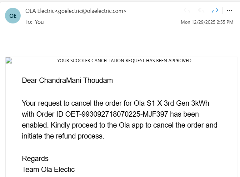 thoudammani's tweet photo. After keeping in the wait for 11 months @OlaElectric @bhash sent me this message with the promise that I will NOT GET any compensation for the interests paid on the EMIs. What should I do @jagograhakjago @ConsumerReports @consumerforum_ #OLAElec #OlaElectricProblems #IndianEVs https://t.co/s7LxhMZO0s