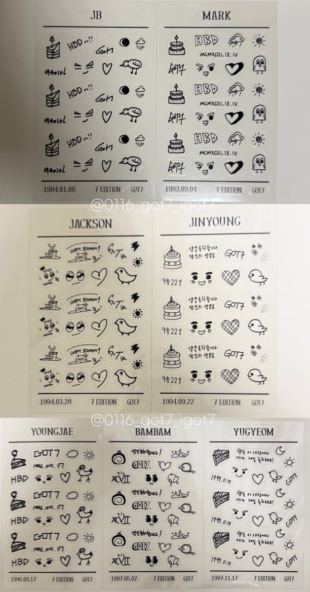 0116_got7_igot7's tweet photo. 멤바들이 직접 그린 스티커 귀여우니 보세요👀
#GOT7 #갓세븐 #7EDITION https://t.co/fk6hK0iNjp
