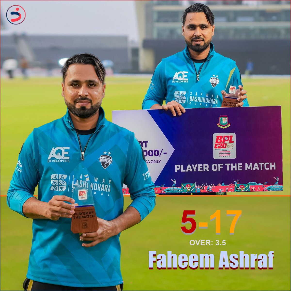sportsmail24's tweet image. Man of the Match #FahimAshraf...
