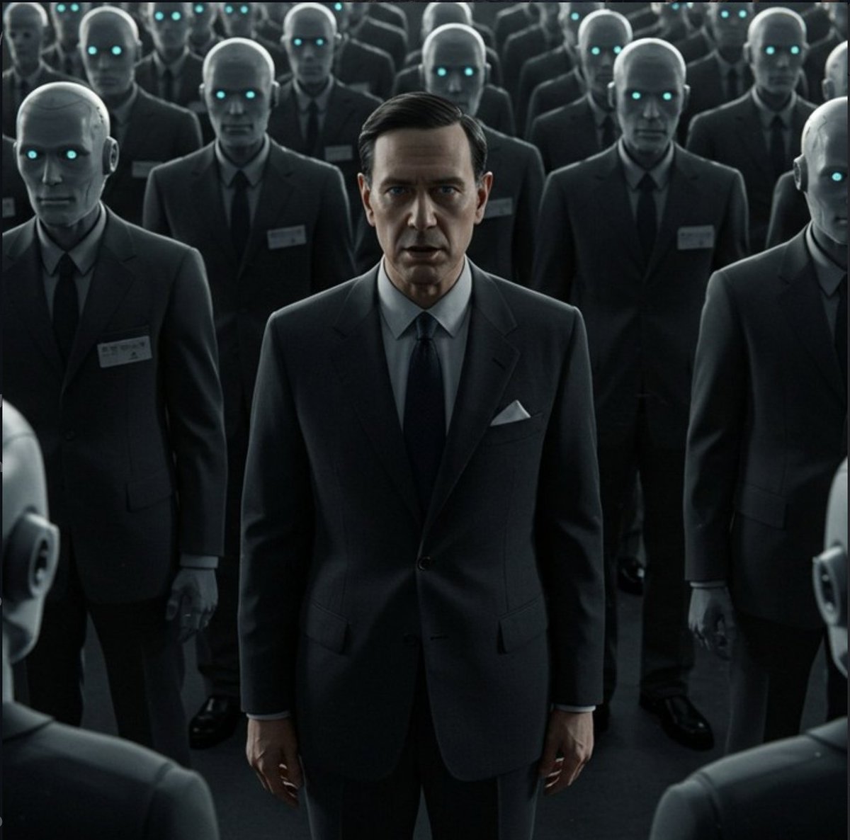 Bugünlerde çok tartışılan bir konu olan #YapayZekaGöçü üzerine 2018'de "Son İnsan" kitabımda ne demişim diye yazdıklarıma tekrar baktım, paylaşıyorum.  

Okumak için: yucel.com.tr/2025/12/29/201…

Görsel: Tolga Yücel / Anakronik Sesler Koleksiyonu: First Day in Job (2040)