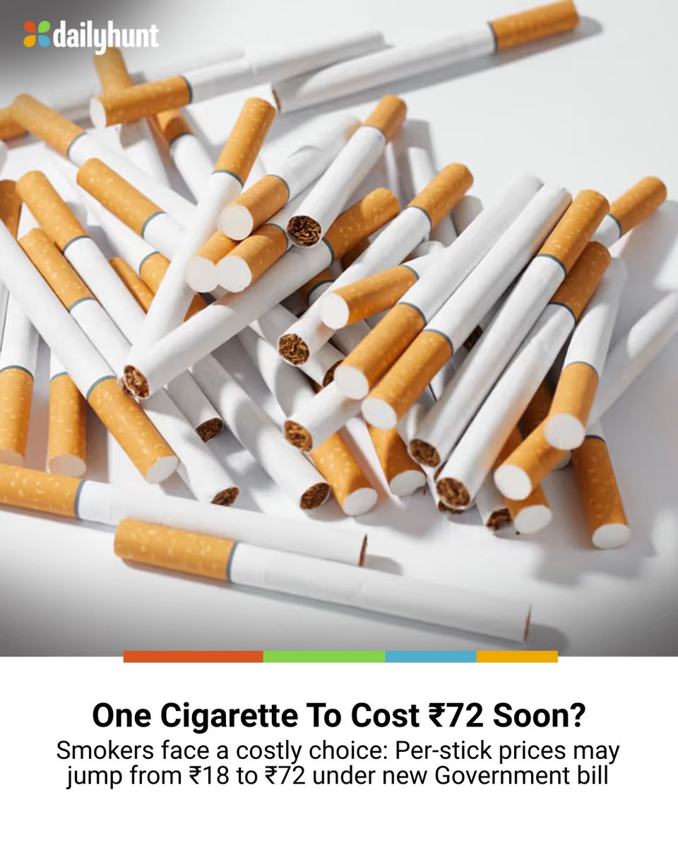 single cigarette price Cigarette prices may soar as the government proposes a sharp excise duty  hike, potentially raising the cost of one cigarette from ₹18 to ₹72. 📸  Courtesy: Asianet Read more from News18 &