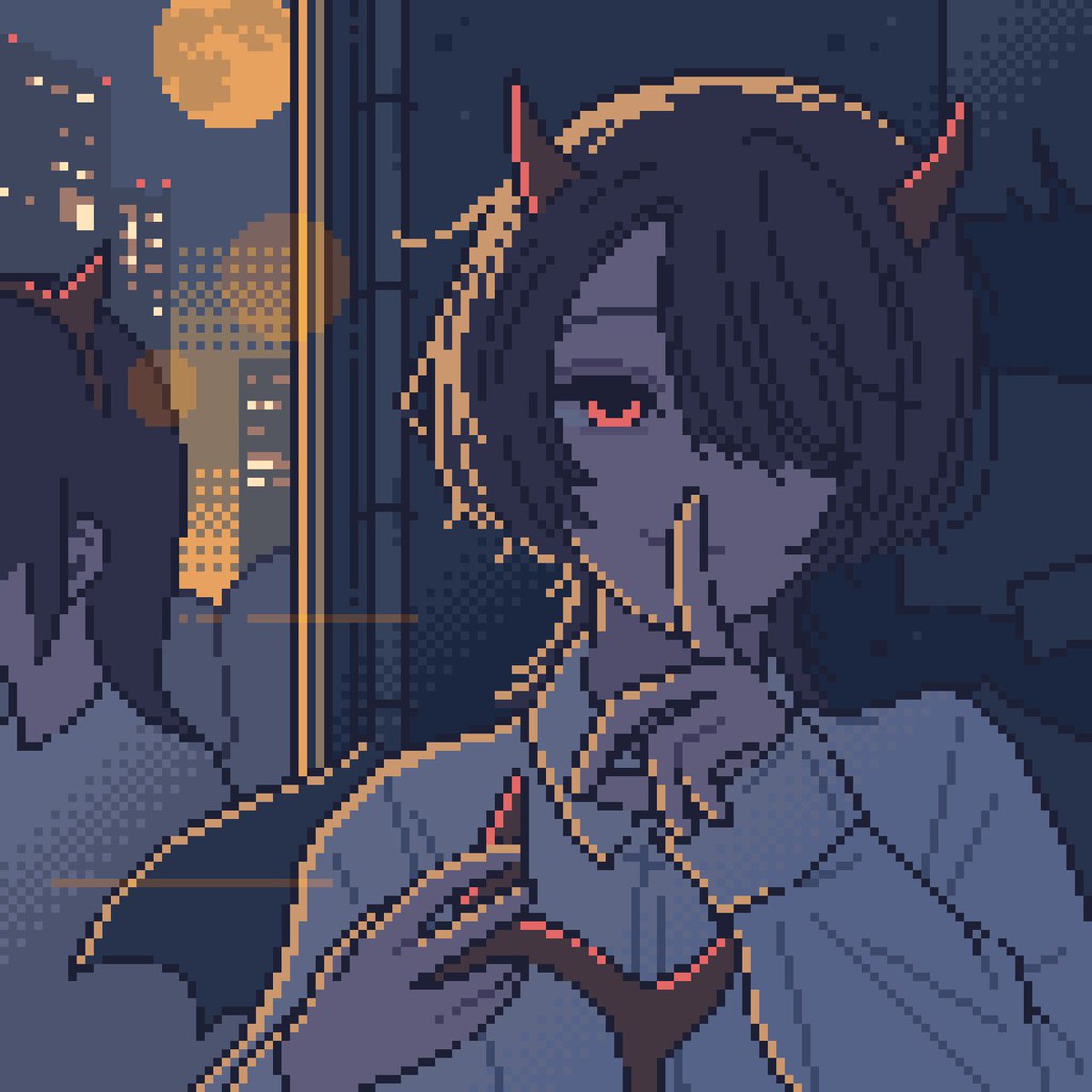 annintea's tweet image. #2025年自分が選ぶ今年の4枚 
青くて、ざらざらで、有機的なドット絵が描きたくて試行錯誤中です……！
来年も頑張ります💪