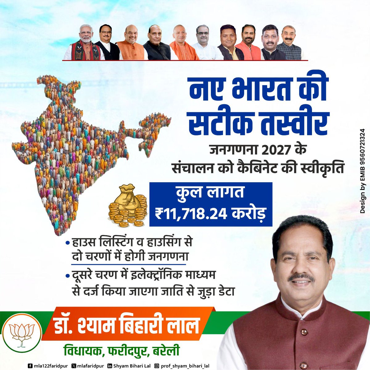 mlafaridpur's tweet photo. भाजपा सरकार डेटा, तकनीक और ठोस नीतिय��ं के आधार पर निर्णय लेने में विश्वास रखती है।

केंद्रीय मंत्रिमंडल द्वारा जनगणना 2027 के संचालन को स्वीकृति देना देश के भविष्य की योजनाओं को लेकर सरकार की गंभीरता और दूरदर्शिता को दर्शाता है। https://t.co/h1VWc2YjNK