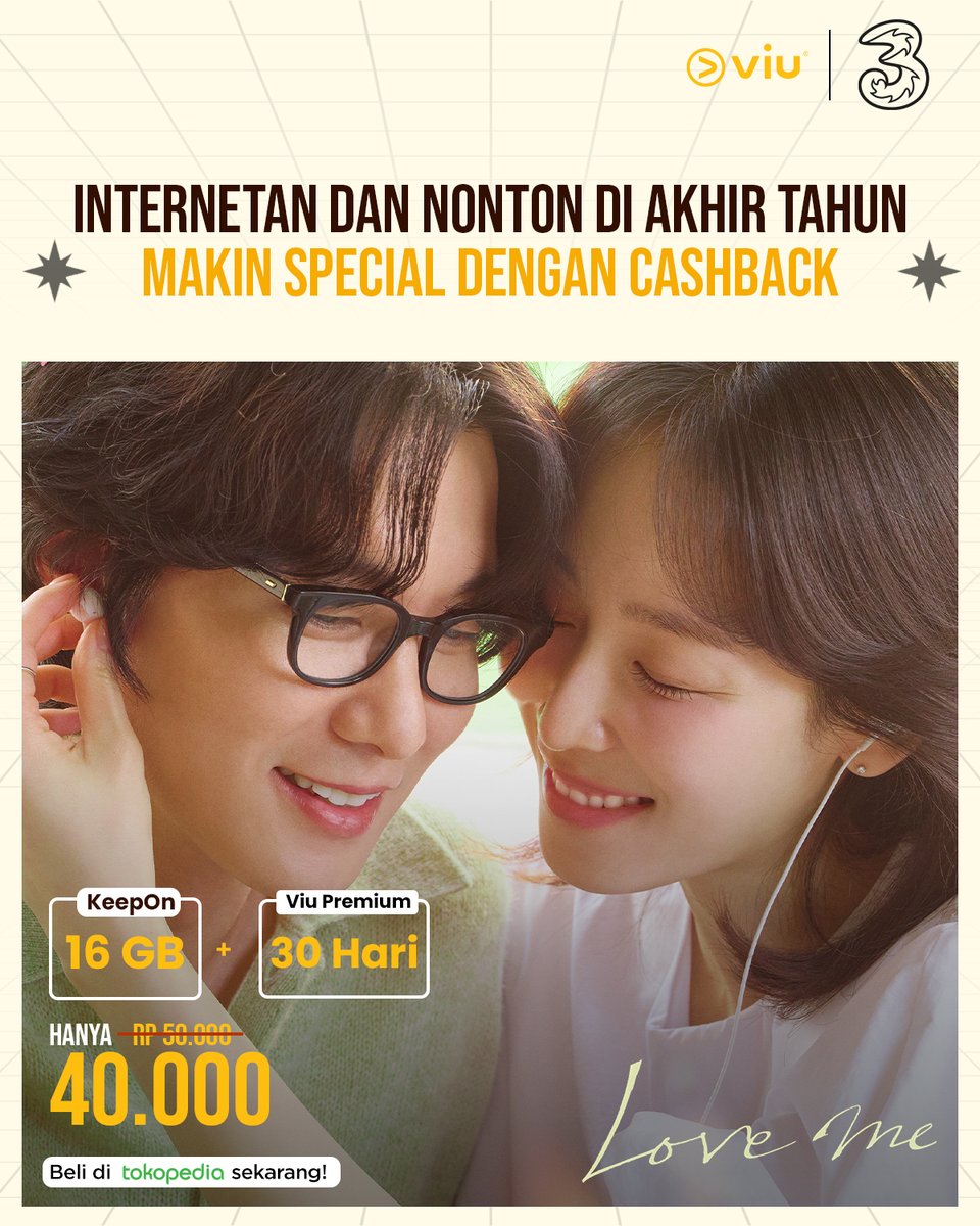 Viu_ID's tweet photo. Kamu bisa nonton drakor terbaru #LoveMe dan tayangan lainnya di Viu dengan cashback spesial akhir tahun dari KeepOn lho~! π
Beli di @tokopedia sekarang atau klik https://t.co/ePHA0M1v44
#Viu #ViuPromo https://t.co/UFBJIPvBF0