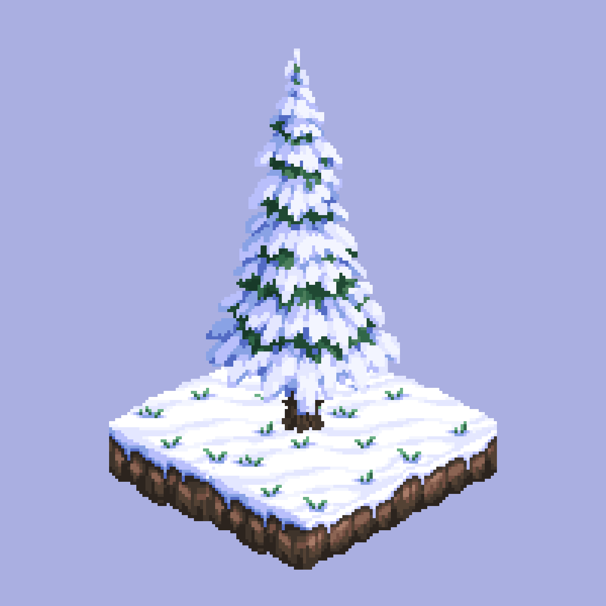 Snow-covered christmas tree in a winter location from one of our projects.

#pixelart #indiegames