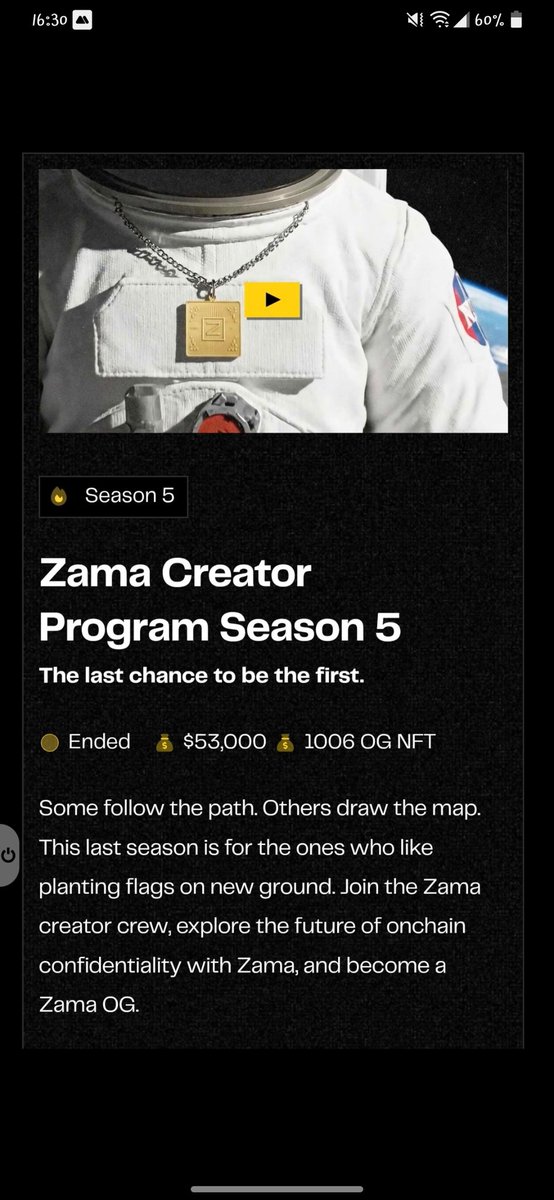 LarenMalford's tweet photo. As everyone knows, @zama closed its Creator Program S5 midway, and it's been more than 13 days since it ended today, but the leaderboard still hasn't come out.

For S4, the leaderboard was released just 3-4 days after it ended. This time, it seems like a lot of sybil accounts and bots flooded S5, so Zama is taking extra time to filter them out properly. 

I think they'll release the S5 leaderboard on the day it was supposed to end, like December 31.

In this leaderboard, only those who consistently gave 100% genuine effort to Zama will be selected.

The people still tweeting about Zama right now are real users the ones who only posted during the Creator Program are mostly bots.

@randhindi, as Zama's main person, I'd like to ask: When will the S5 leaderboard come out? 

Will S6 start right after the S5 leaderboard is released?

Because a lot of NFTs will be left over from the supply otherwise—please clarify this!