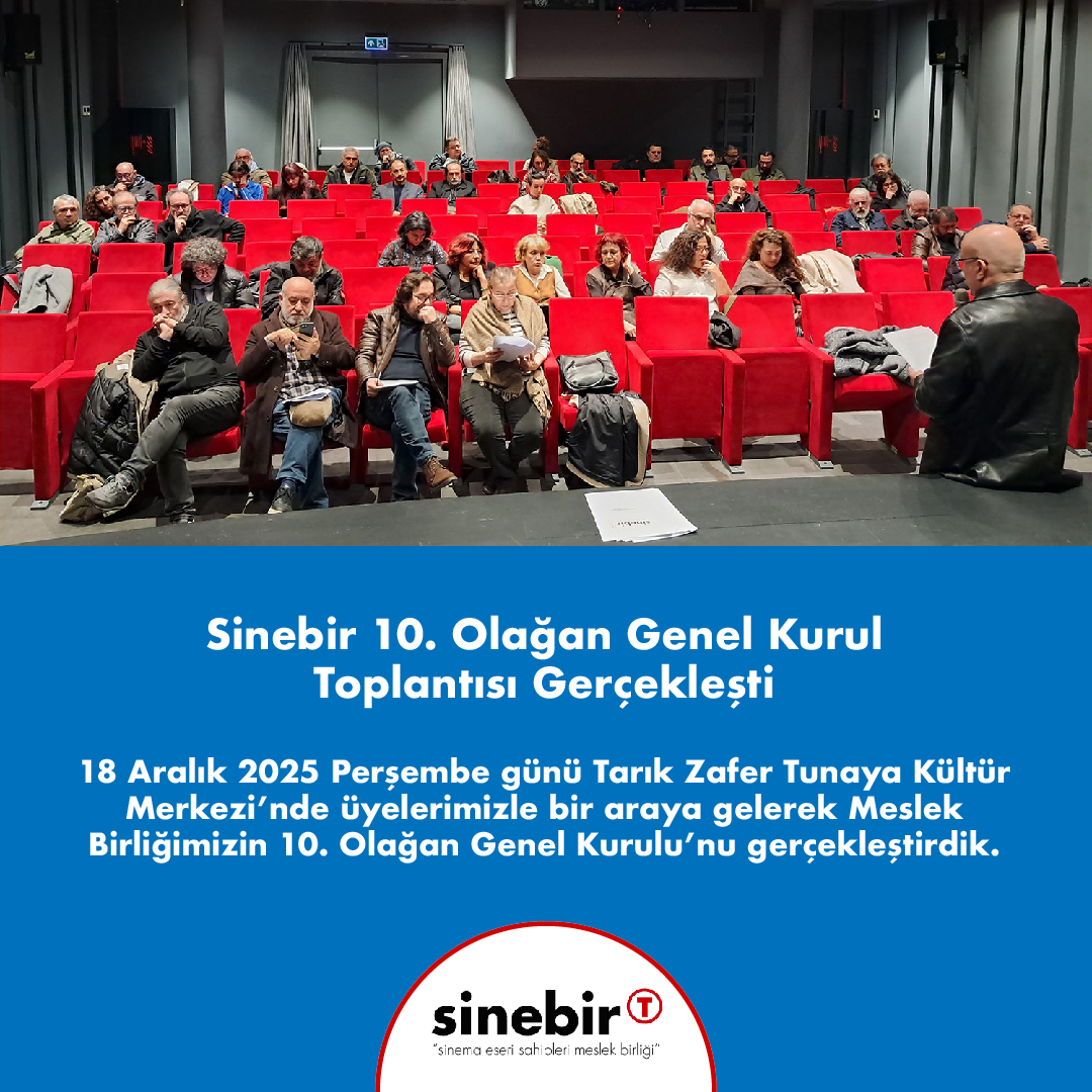 Sinebir's tweet photo. Sinebir 10. Olağan Genel Kurul Toplantısı Gerçekleşti

18 Aralık 2025 Perşembe günü Tarık Zafer Tunaya Kültür Merkezi’nde üyelerimizle bir araya gelerek Meslek Birliğimizin 10. Olağan Genel Kurulu’nu gerçekleştirdik. https://t.co/B5HfL9c4Ab