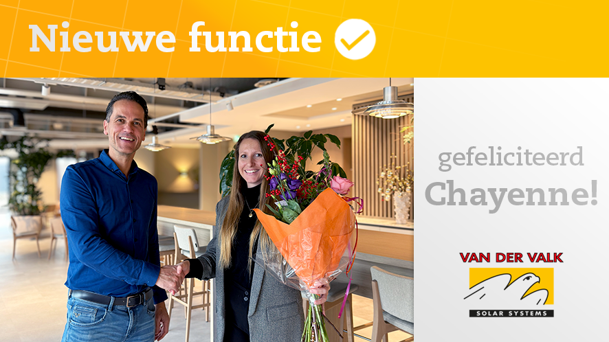 Een nieuwe functie!

Chayenne is na ruim 2,5 jaar werkzaam te zijn geweest als Account Manager binnen ons bedrijf doorgegroeid naar Senior Account Manager New Business.

Van harte gefeliciteerd Chayenne en heel veel succes in je nieuwe functie! 💐