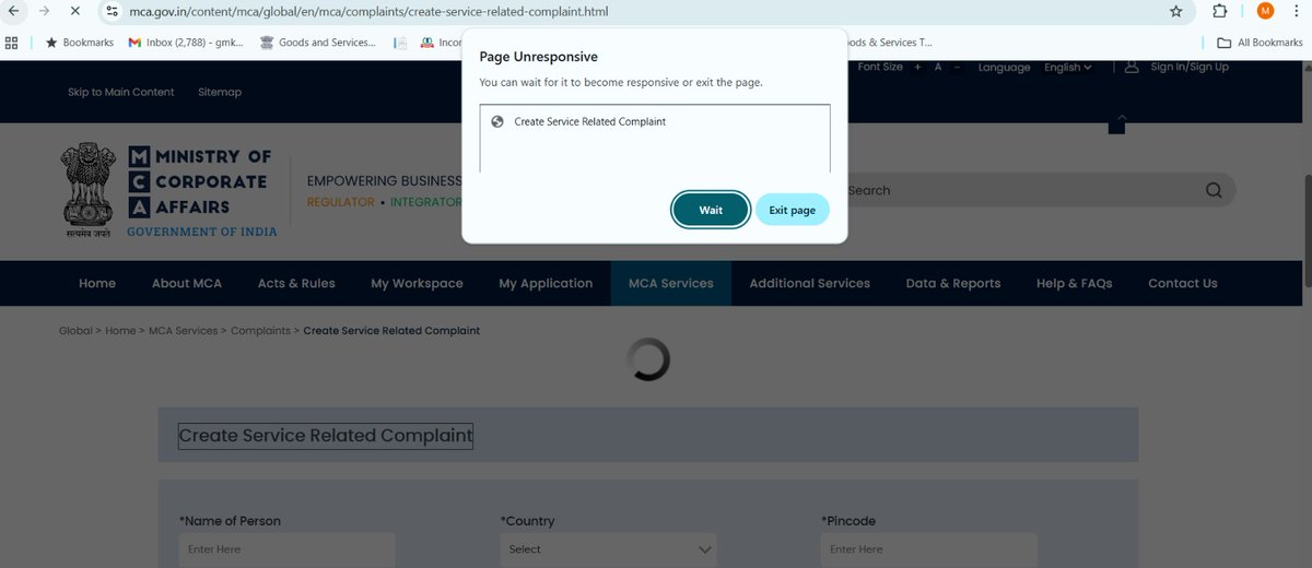SomilAgarwal13's tweet photo. Dear @HelpdeskMCA21V3 
I am not able to enter DIN in AOC 4, it says DIN not found
While raising grievance I am getting this error 
Could you pls update my awareness and solve this issue. 

Or MCA portal is not working? https://t.co/pYZDJ3T9FY