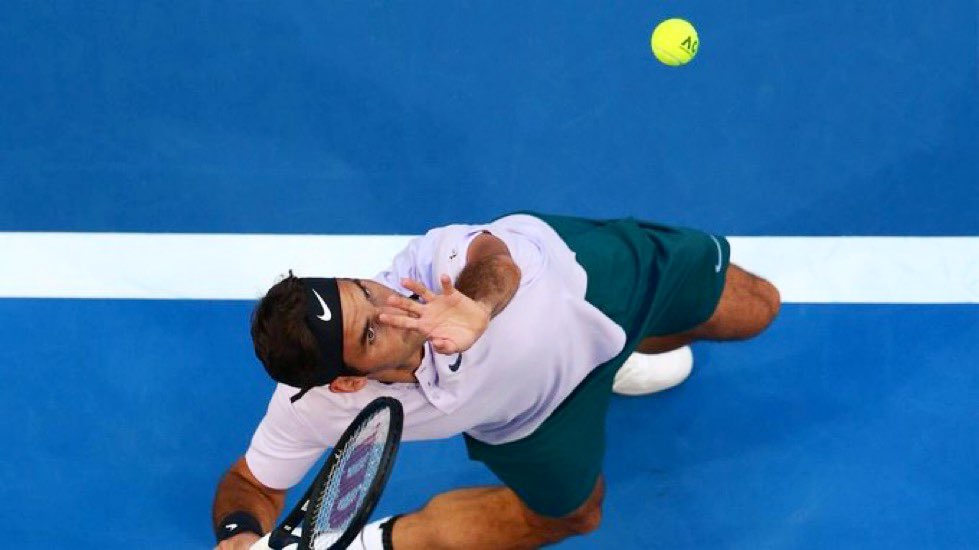 4everRFfan's tweet photo. The @hopmancup gave us iconic images of @rogerfederer’s serves. 
(📸Getty) https://t.co/4hIwh6ZLlM