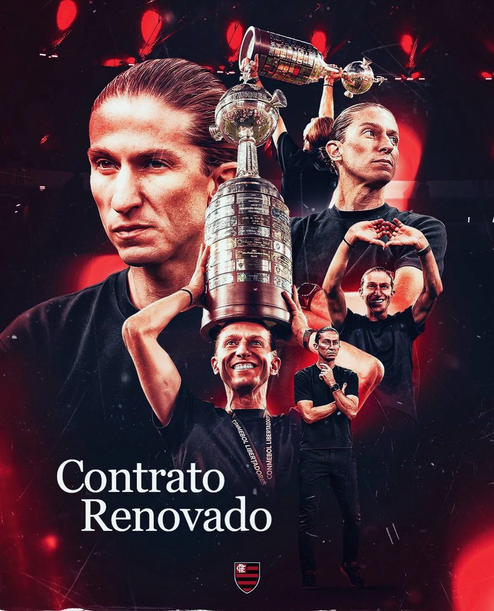 Filipe Luís fica! O Flamengo renovou o contrato do técnico até dezembro de 2027. 🔴⚫️🤟🔥🎶