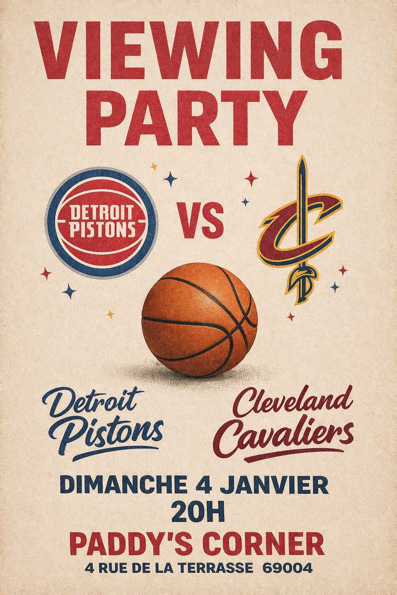 ViewingPartyNBA's tweet image. Lyonnais, Lyonnaises ! Venez rejoindre des passionnés de 🏀🏀🏀devant un match NBA ! 
Il te suffit de cliquer sur ce lien (100% gratuit): onparticipe.fr/b/RMfp1hmO

N'hésites pas à venir 15 à 20min avant, il y aura des quizz et des petits cadeaux pour les grands gagnants