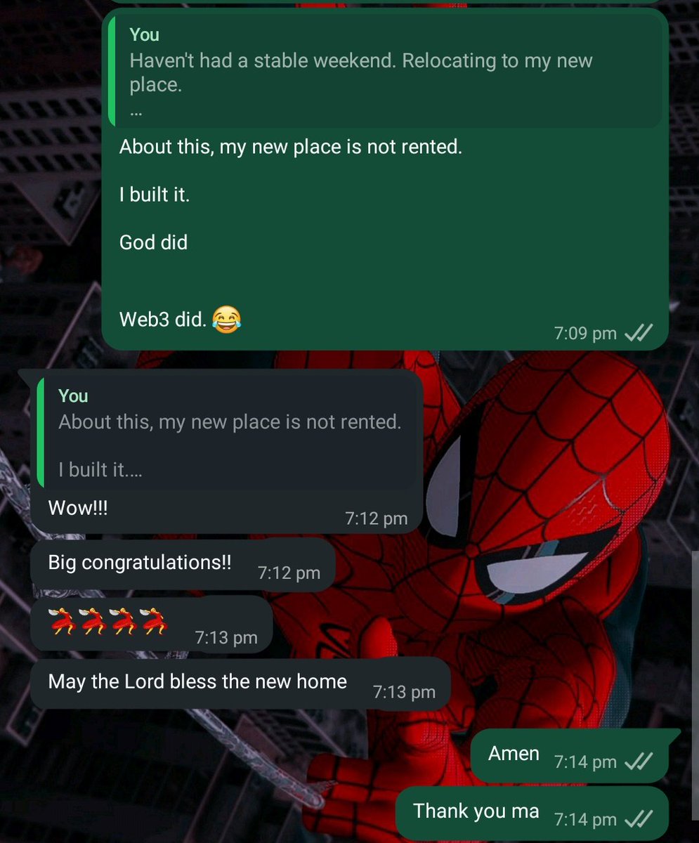 Dreams do come true and one of mine just came true.

God Did 💥

Web3 Did. 💥

This man just logged out of the tenants group and is now a full landlord and house owner🥳🥳

Details et video soon.

Say congratulations joor.