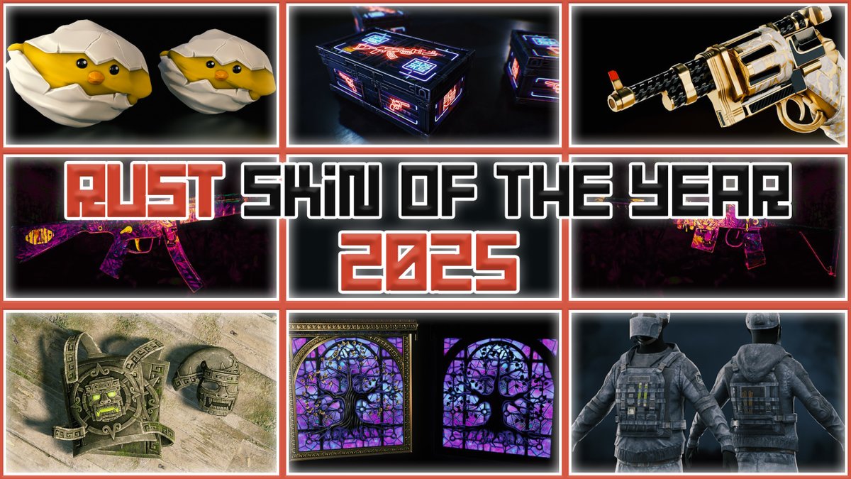 Here's a video showcasing all the (Unofficial) <a href="/playrust/">Rust</a> 
Skin Of Year 2025 Finalists!
Link To Vote - forms.gle/eNFK4ELSu9T3GZ… ͏
Feel free to vote once! 
(YOU NEED A GMAIL AND IT WILL BE VISIBLE WHEN VOTING)
#Rust #Playrust #Rustskins
Video - youtube.com/watch?v=rEBdzT…
