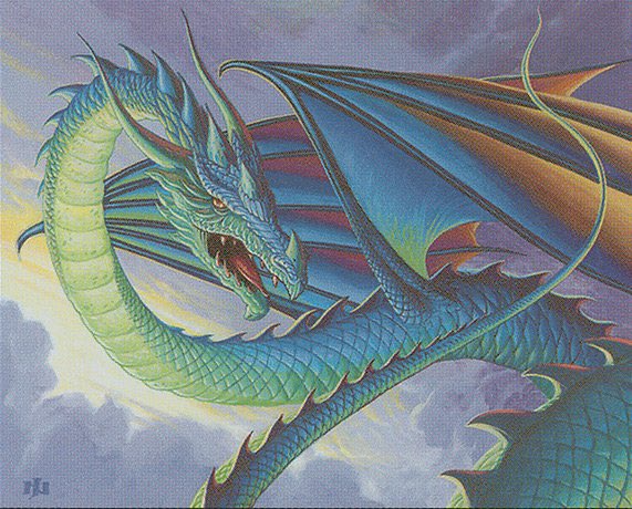 Today is day 110 of 365 of posting beautiful art featured in the Premodern format. #Premodern #PremodernMTG #MTGArt

Card: Iridescent Drake 
Release: Urza’s Destiny (1999)
Art by: Jim Nelson