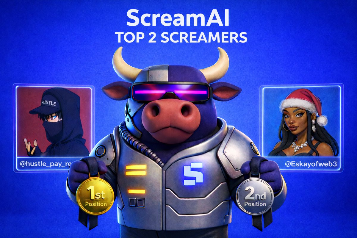 ScreamAIx's tweet photo. Double the Screams, Double the Fun!
Congrats to our two loudest screamers! You both smashed the Scream Button and earned your spot as our winners!
@hustle_pay_real & @Eskayofweb3 your screams echoed the loudest.
#ScreamAI https://t.co/A1gx4tl0B8