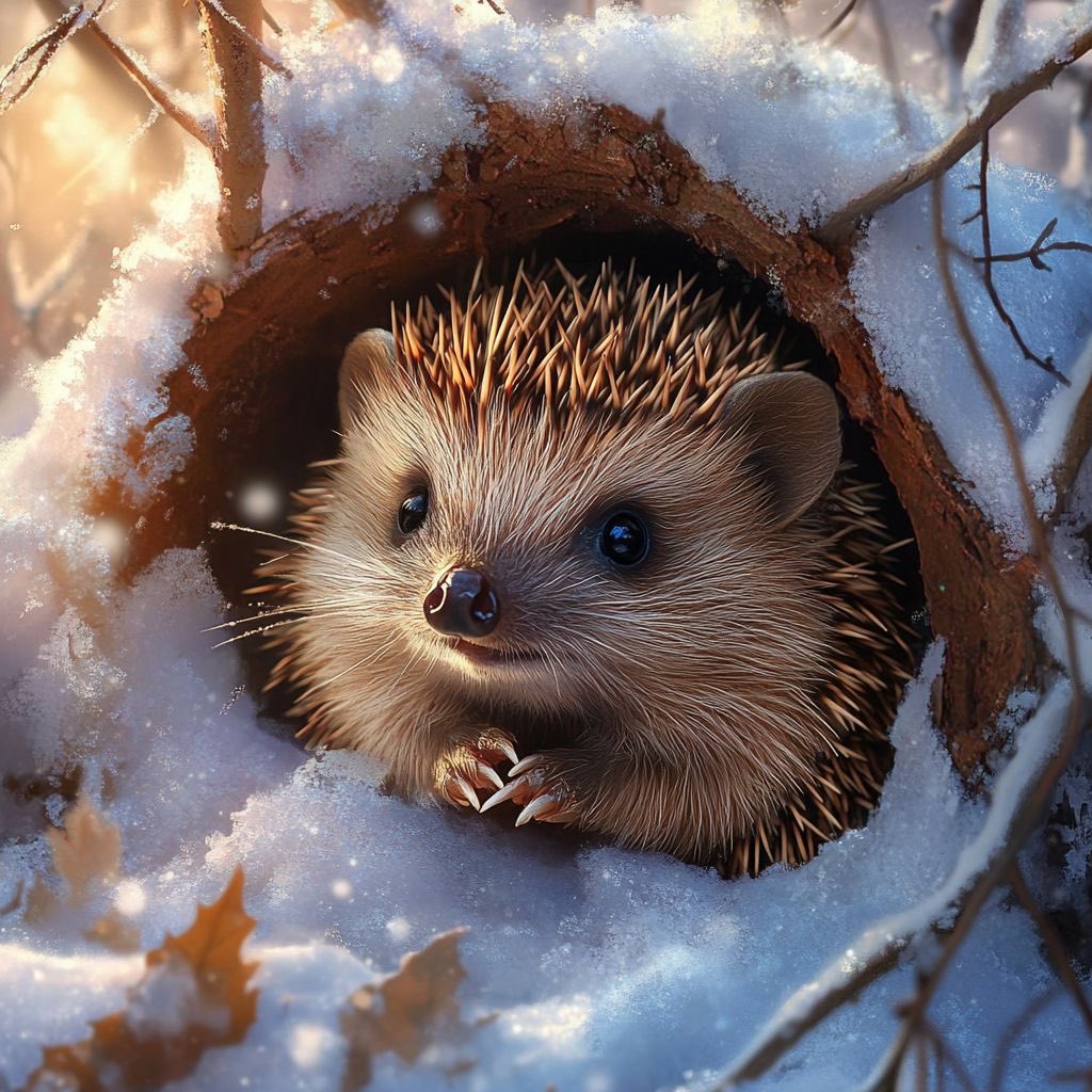 A cold day for little hoggy ❄️❄️❄️