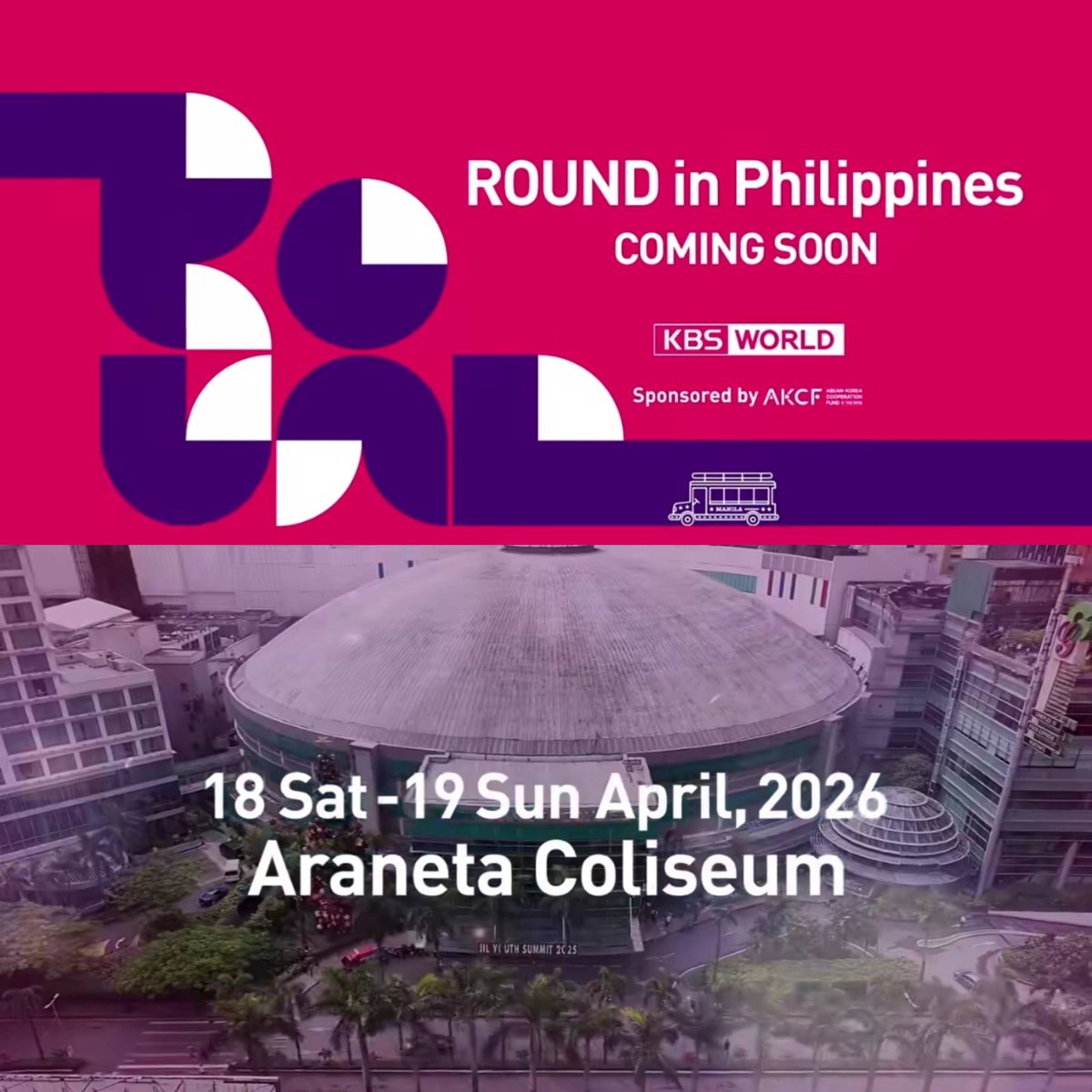 ROUND Festival is hitting Manila in 2026 at Araneta Coliseum, and it's FREE! First lineup drop: 10cm &amp; HORI7ON.