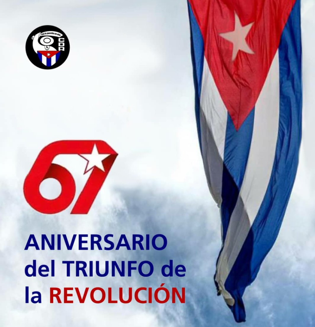 Buenos días vecino☀️:
Falta poco para un aniversario más del triunfo de la Revolución y es momento de agredecer a nuestro pueblo. Ese que a pesar del ciclón y del bloqueo que tanto nos asfixia, continúa firme. ¡Por más victorias juntos!
#CDRCuba