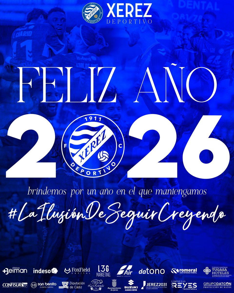 XerezDFC's tweet image. 🥂🎉 ¡Brindemos por un nuevo año en el que mantengamos #LaIlusiónDeSeguirCreyendo!

🙌 ¡Feliz año 2⃣0⃣2⃣6⃣!