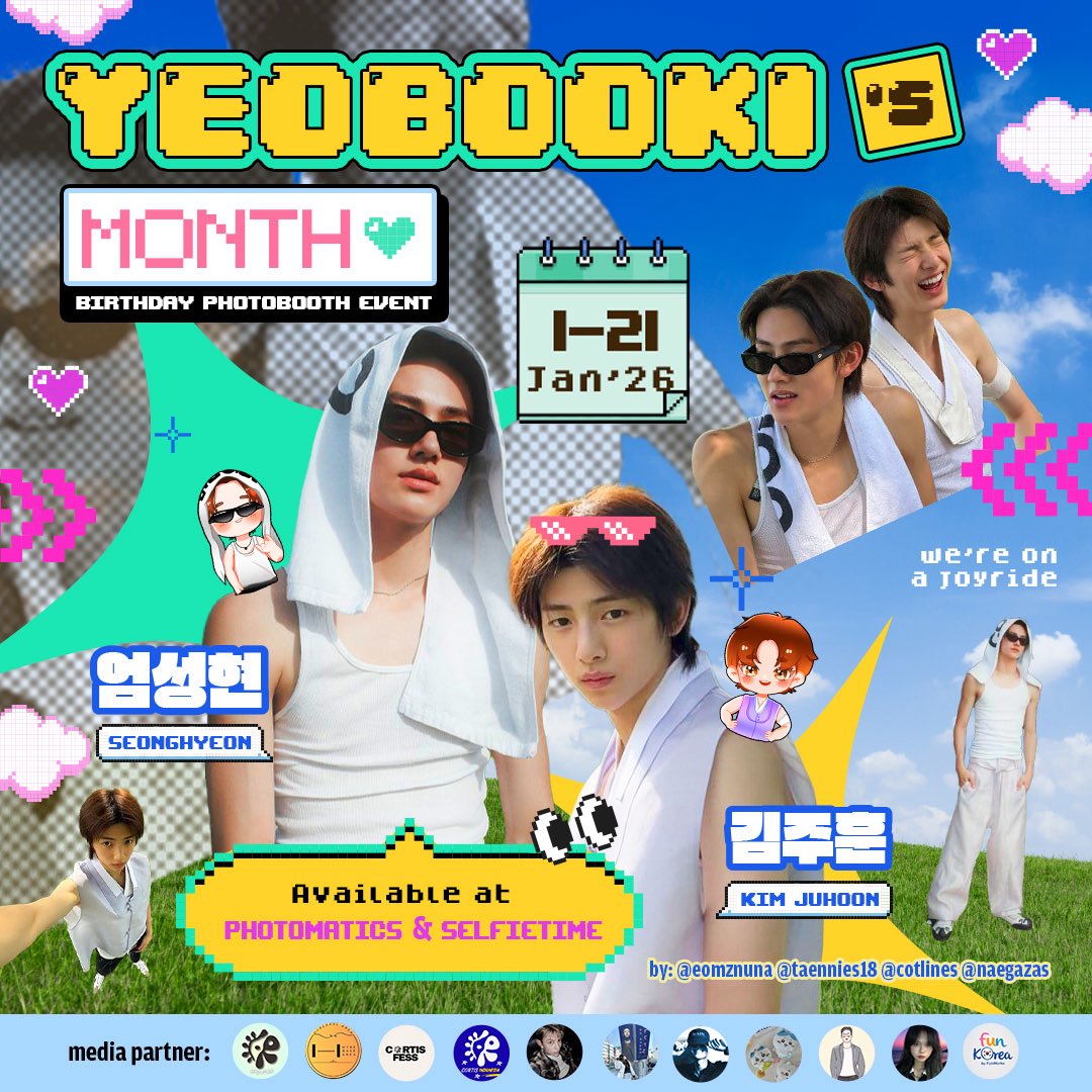 eomznuna's tweet image. 𝐘𝐄𝐎𝐁𝐎𝐎𝐊𝐈’𝐬 𝐌𝐨𝐧𝐭𝐡 ✮.ᐟ
🎮🐢🦊

#JUHOON &amp;amp; #SEONGHYEON Birthday Photobooth Frame Event by @eomznuna @tannies18_ @cotlines @naegazas  ⋆｡𖦹🕹️📸 

📅 1 – 21 Jan 2026
📍 SelfieTime &amp;amp; Photomatics

Share your moments using #YeobookisMonth and kindly tag us on X ! 💚🌟