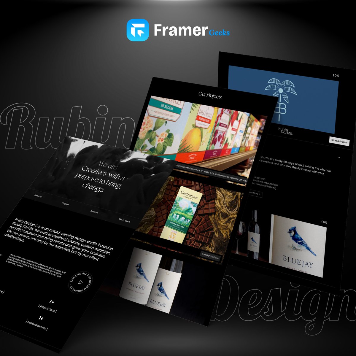 Our client work - designed &amp; delivered ✨
Live website → rubindesignco.com

Clean layouts, strong visuals, and smooth interactions -designed to feel premium and modern 🔥

More <a href="/framer/">Framer</a>  projects coming soon 🚀

#Framer #FramerWebsites #WebDesign
#UIDesign #UXDesign