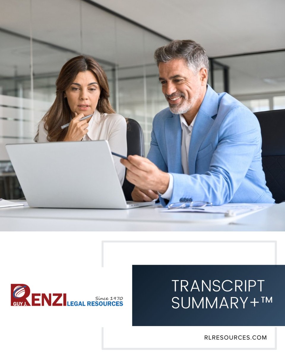 Our Transcript Summary+™ highlights key quotes, admissions, and issue areas — ready for early 2026 motions.
.
.
#transcriptsummaryplus #njlawfirms #lawfirmworkflow #litigationsupport #documentreview #trialprep #legaltechnology #legalresources #newjersey #NJ #RenziLegalResources