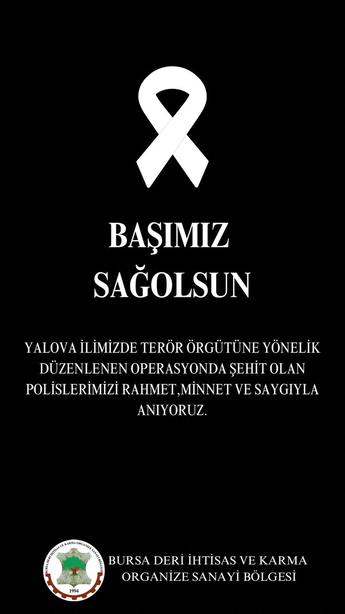Yalova ilimizde terör örgütüne yönelik düzenlenen operasyonda şehit olan polislerimizi rahmet, minnet ve saygıyla anıyoruz.