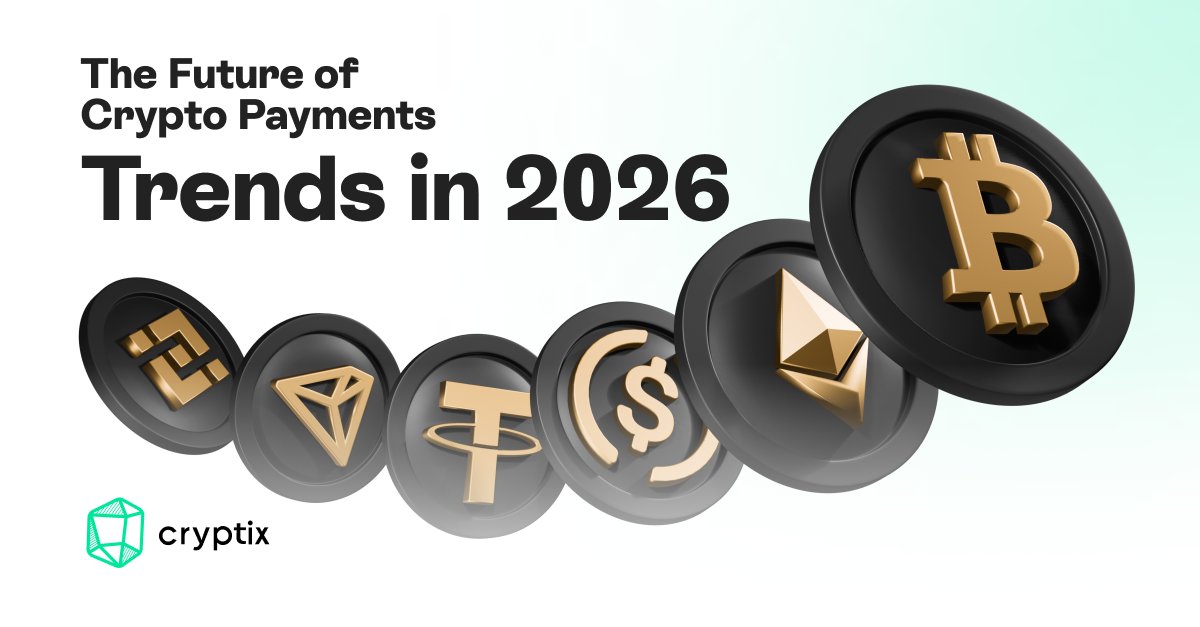 Cryptix_Pay's tweet photo. Crypto payments are no longer about experimentation.
In 2026, the focus shifts to reliability, usability, and scale.

Stablecoins, embedded payment flows, smarter routing, and automation are reshaping how businesses accept crypto payments and manage operations globally.

In our new article, we look at the key trends that will define crypto payments in 2026 and what they mean for companies building real payment infrastructure.

👉 Read the full article on the Cryptix blog https://t.co/NJIzngaQL3❗️