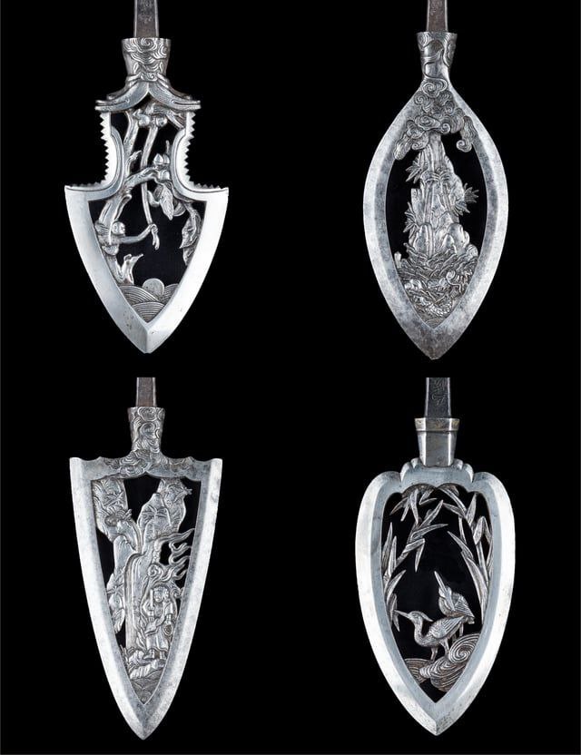 LeoDaVinciWave's tweet image. Four ceremonial arrowheads. Japan, Edo period, 1645.