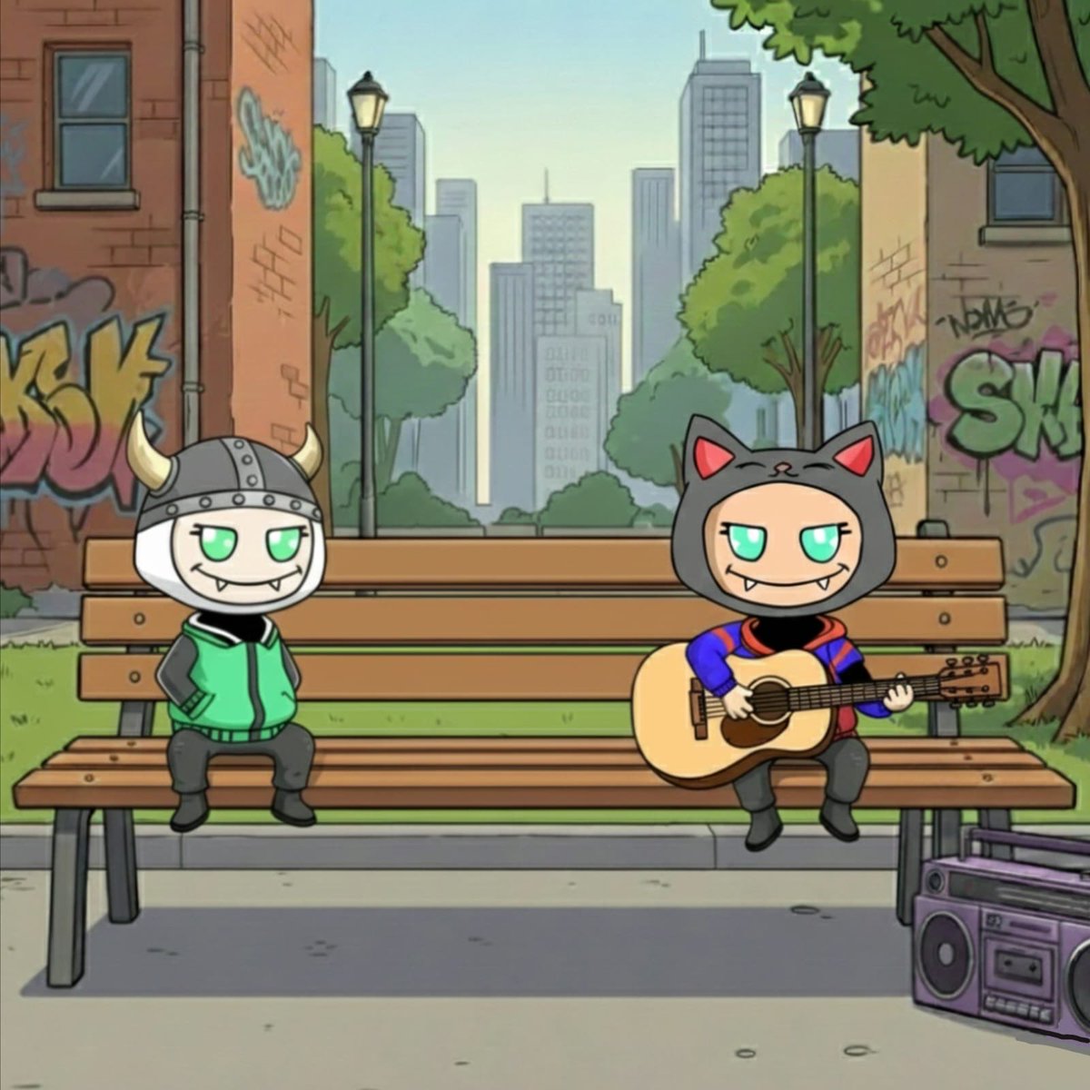 Chillin’ on the park bench, vibin’ to some tunes 🎸😎 

Two legends, one city, endless stories. 

LIKE, RT, and drop your EVM Wallet address below ⤵️