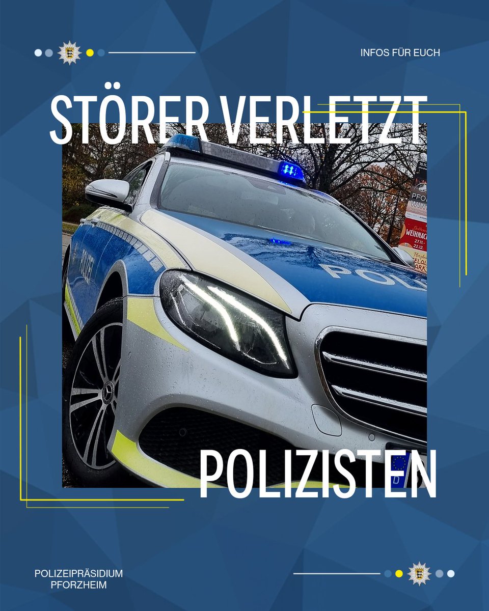 PolizeiPF's tweet photo. >>> Störer verletzt Polizeibeamte bei Einsatz <<<
#Straubenhardt
Am Samstagabend kam es in Straubenhardt zu einem Polizeieinsatz, bei dem ein Störer die Maßnahmen der Polizei und Rettungskräfte behinderte und zwei Polizeibeamte verletzte.
https://t.co/7jtl8BsfSK https://t.co/FPdWfFFd6z