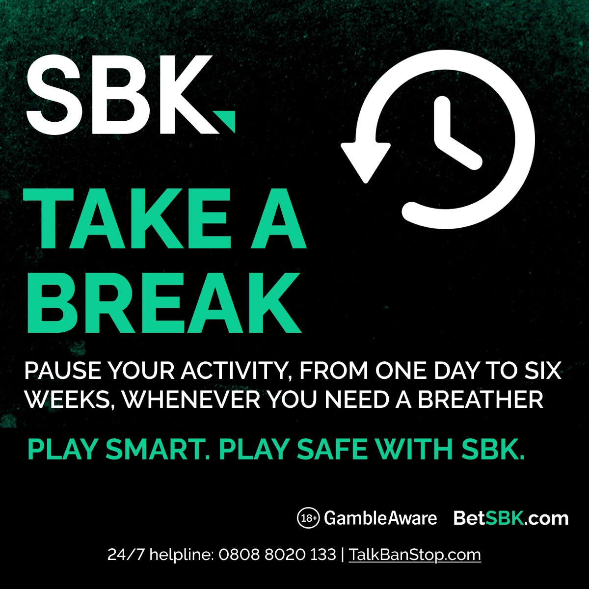 sbk's tweet image. Pause. Plan. Play smarter.

18+ | Gambleaware.org
