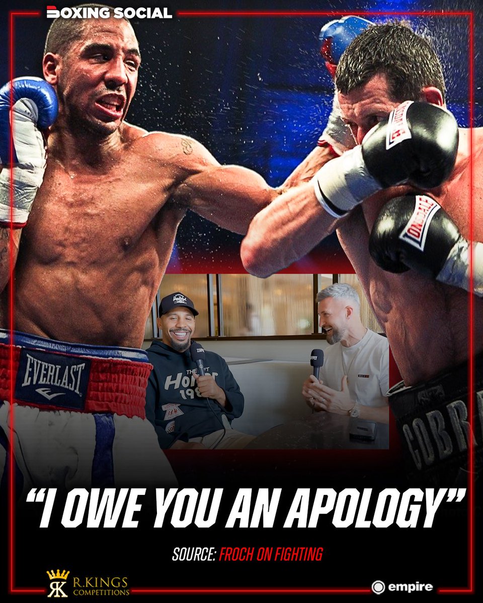 boxing_social's tweet photo. ๐ฃ๏ธ @Carl_Froch issues an apology to @andreward as the pair reminisced over their careers. ๐ค
Both men went on to have stellar careers and achieved huge milestones along the way.
๐ฅ Froch On Fighting
#CarlFroch #AndreWard #BoxingFans https://t.co/f9qvNB6bmV