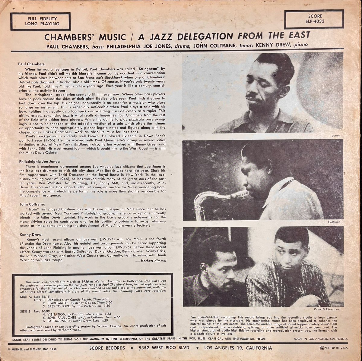 レア！RVG刻印盤 MONO PAUL CHAMBERS jazzレコード レア！RVG刻印盤 MONO PAUL CHAMBERS jazzレコード