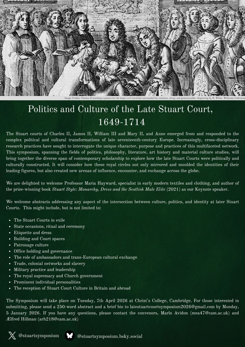 Late Stuart Symposium 2026 tweet media